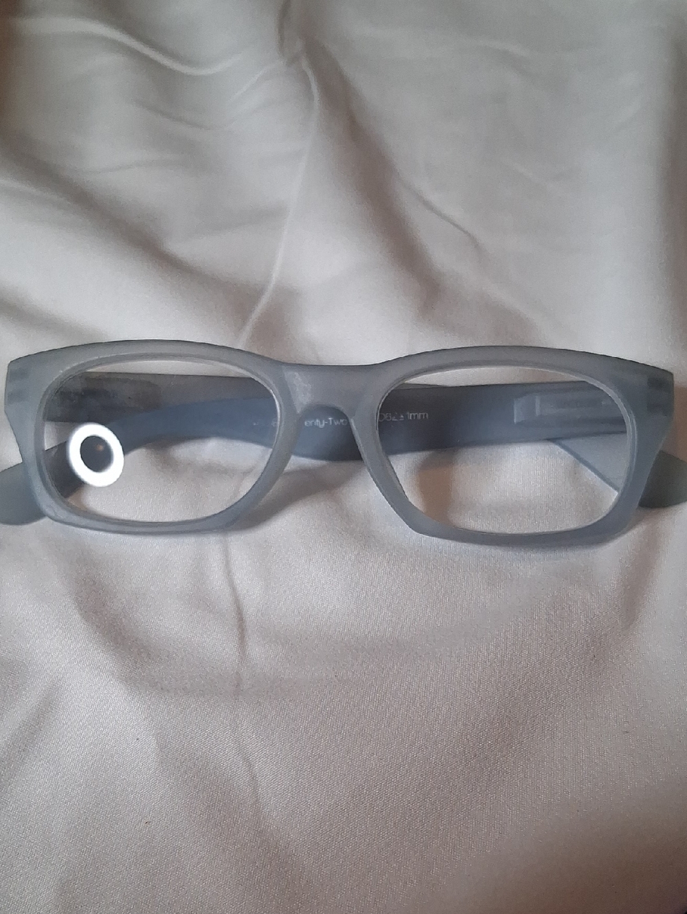 Matte Translucent Gray Eyeglass Temple Arm with Markings